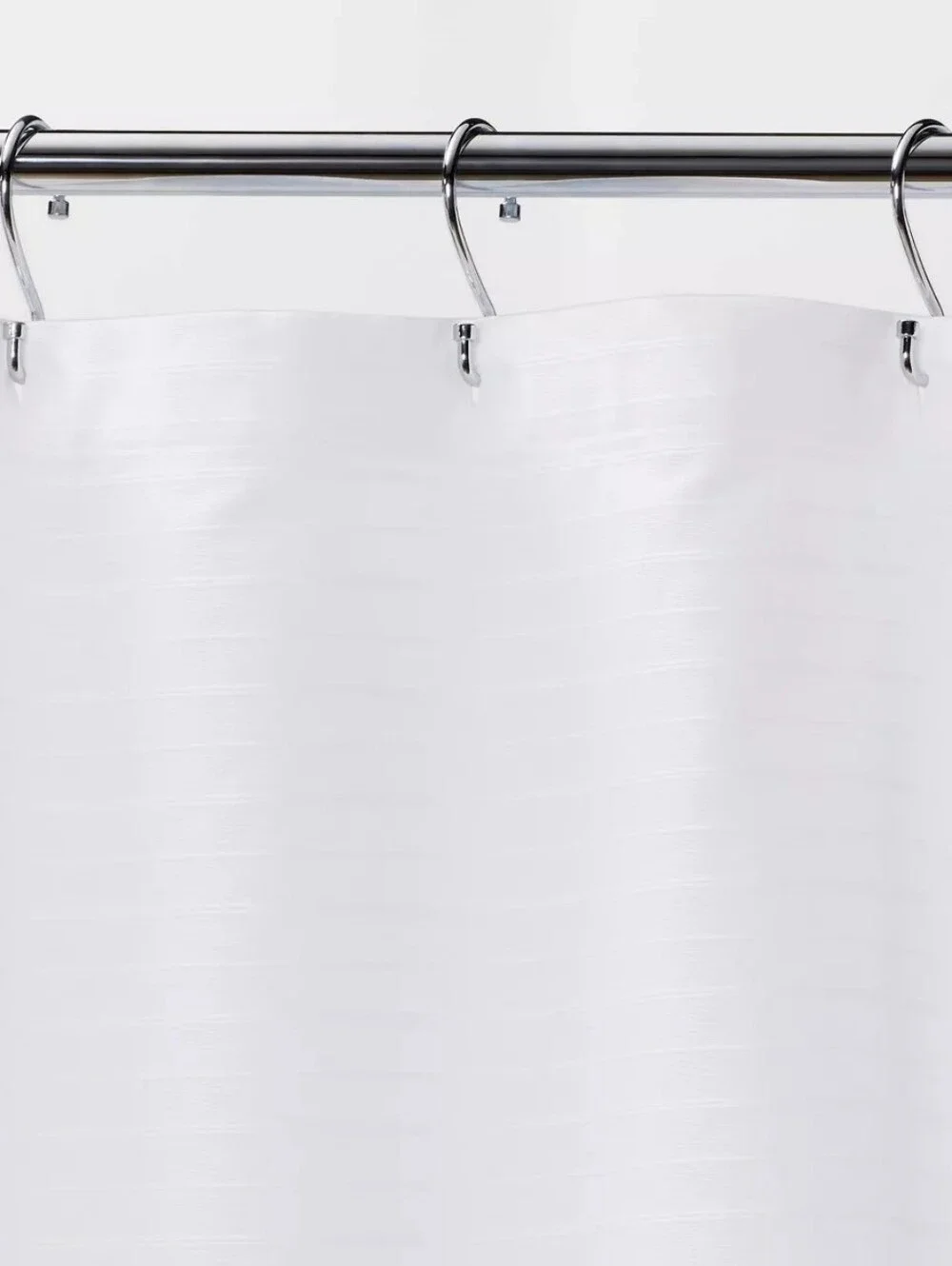 Threshold White Stroped Cotton Shower Curtain NWT